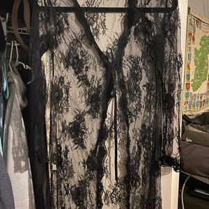 Vintage black robe/ dressing gown size L